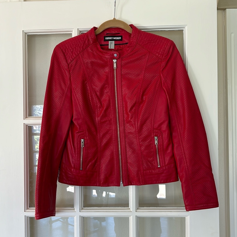 Gerry Weber red leather jacket